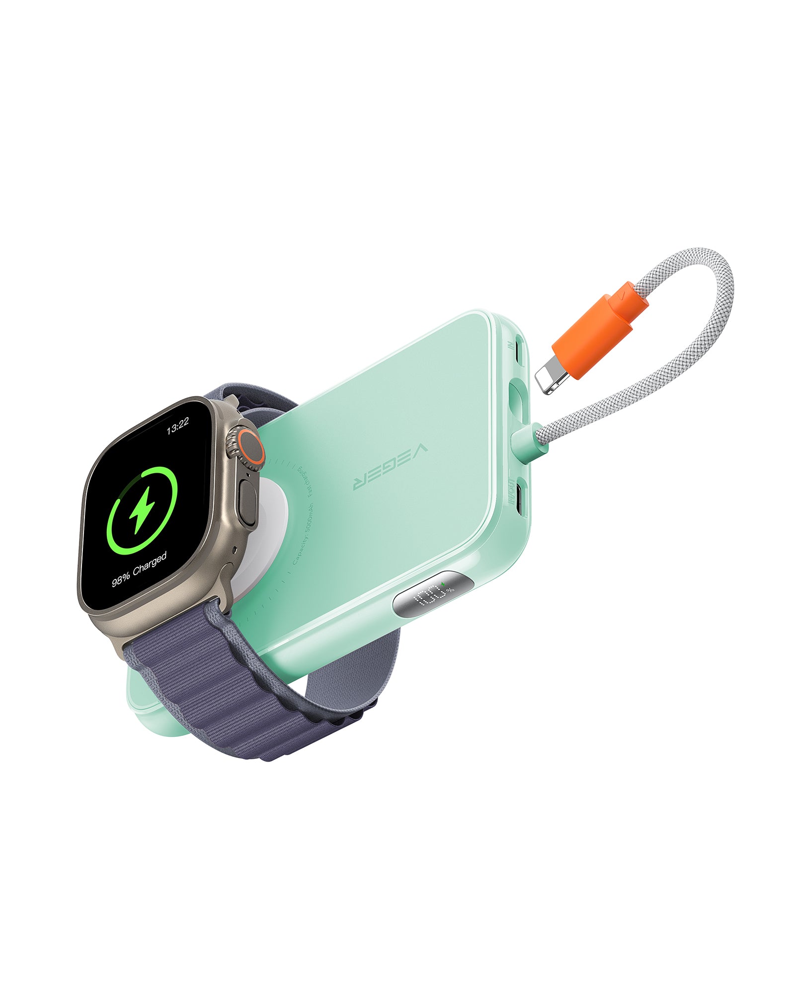 5,000mAh Portable Charger for iPhone with Built in Cable、mySite、fannypackpong