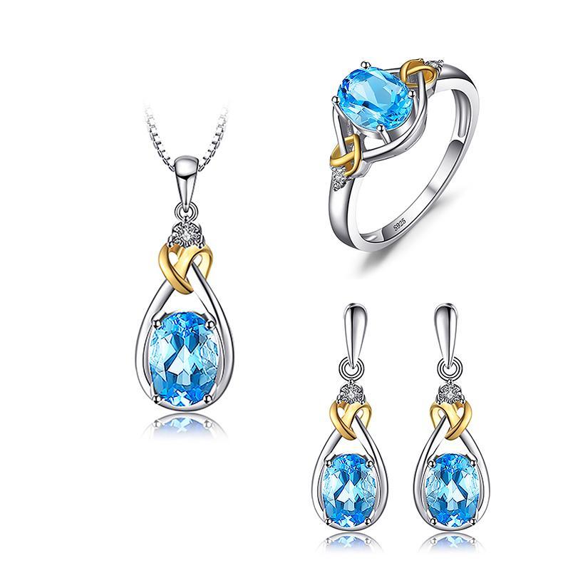 Celtic Love Knot Jewelry SET-Diamonds & REAL Gemstones in Sterling Silver、mySite、g9winljtr