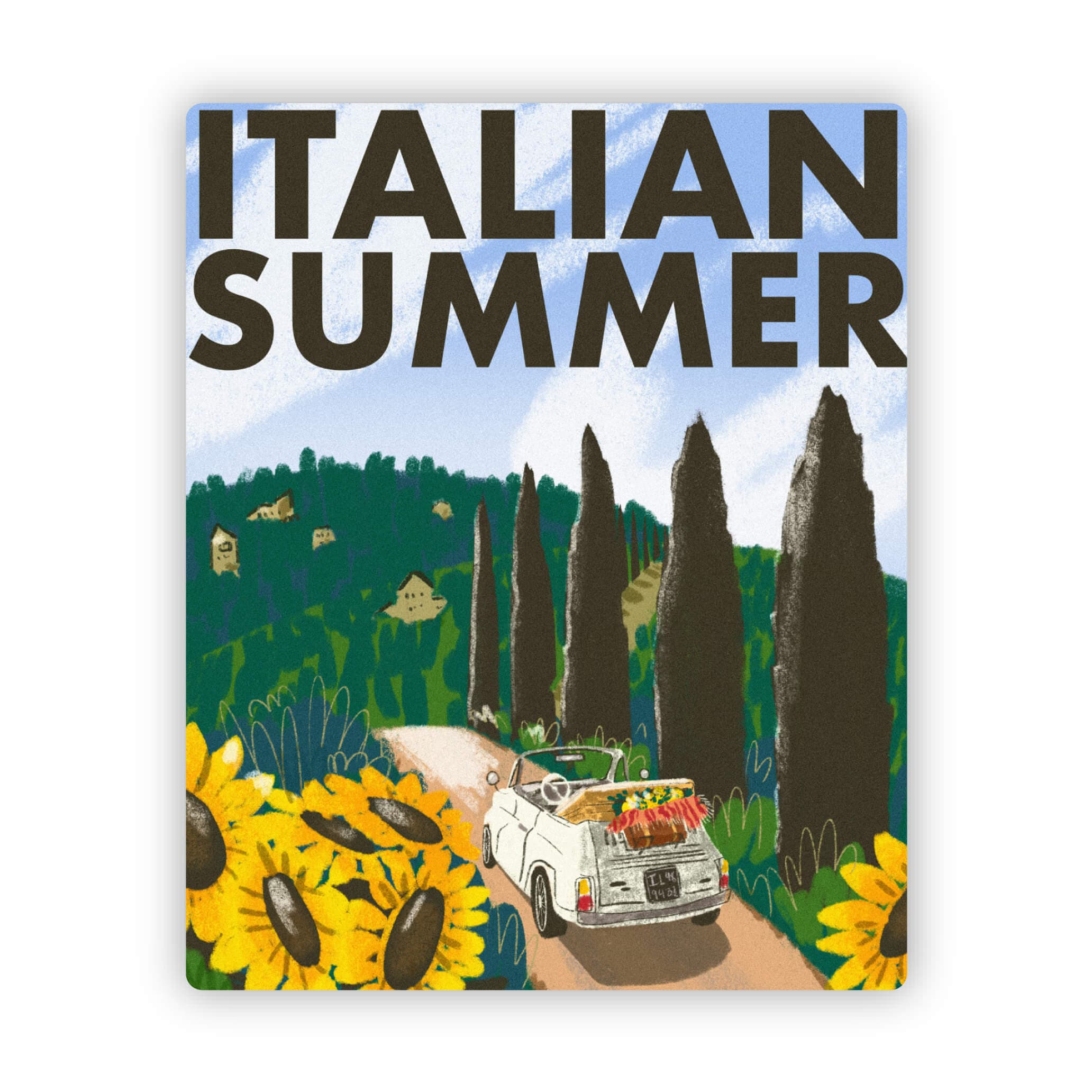  Italian Summer Vintage Poster Sticker、mySite、ghnorth