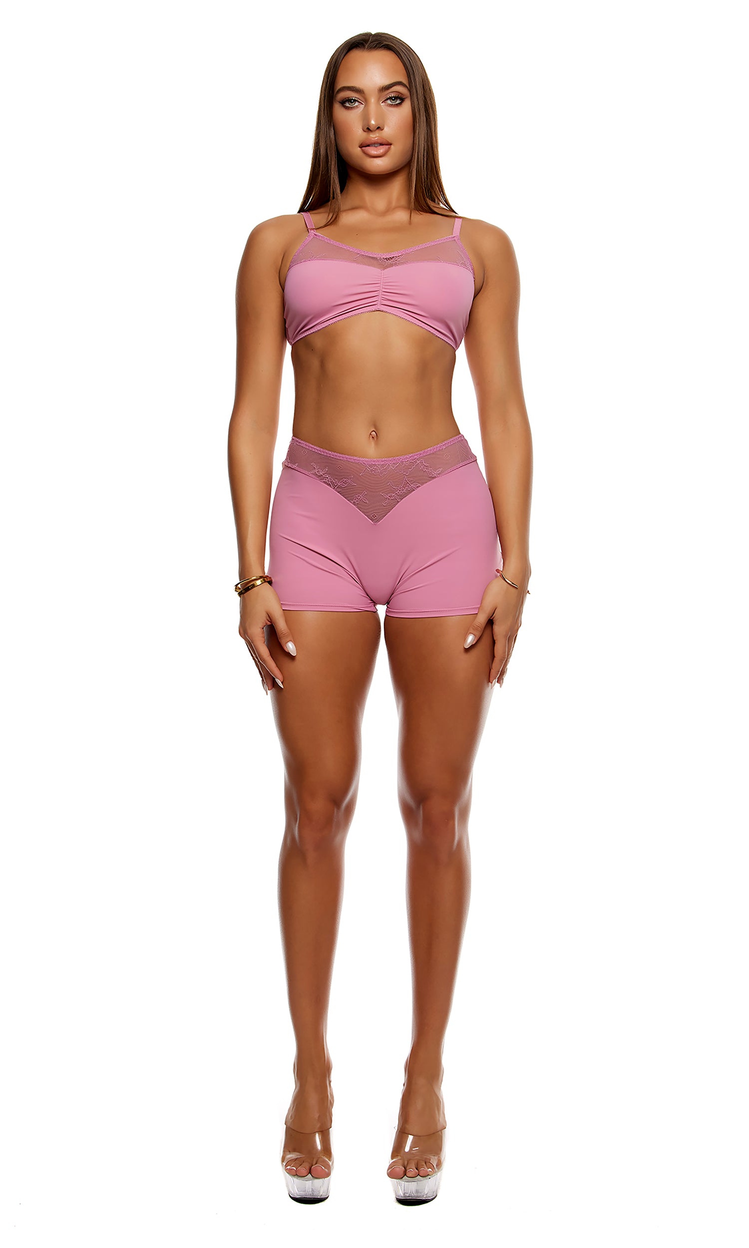 Take It Easy Lounge Lace Bralette and Briefs Lingerie Set - Mauve、mySite、bengalsvssteelers