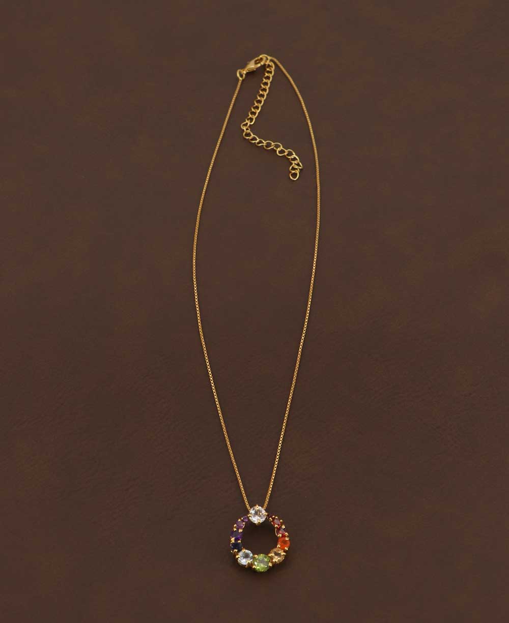 Gold Plated Chakra Circle Pendant Necklace、mySite、topwebapps
