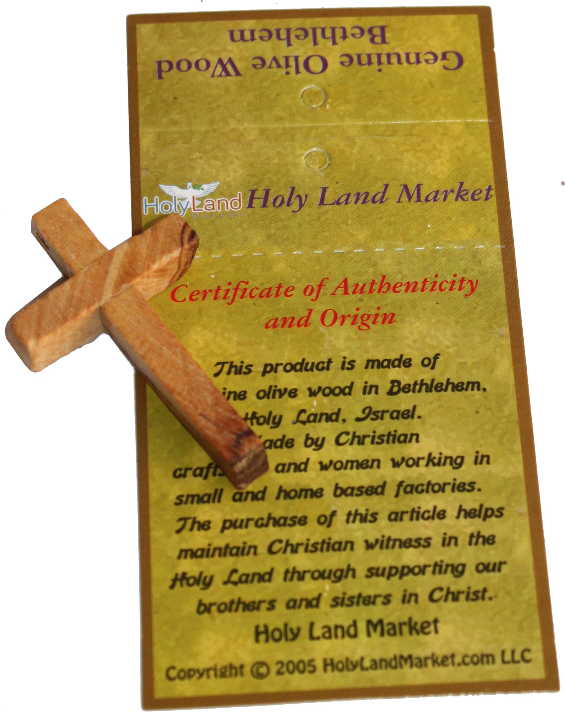 Holy Land Market Bethlehem Olive Wood 50x30 mm olive wood rosary cross (2x1.2)、mySite、topwebapps