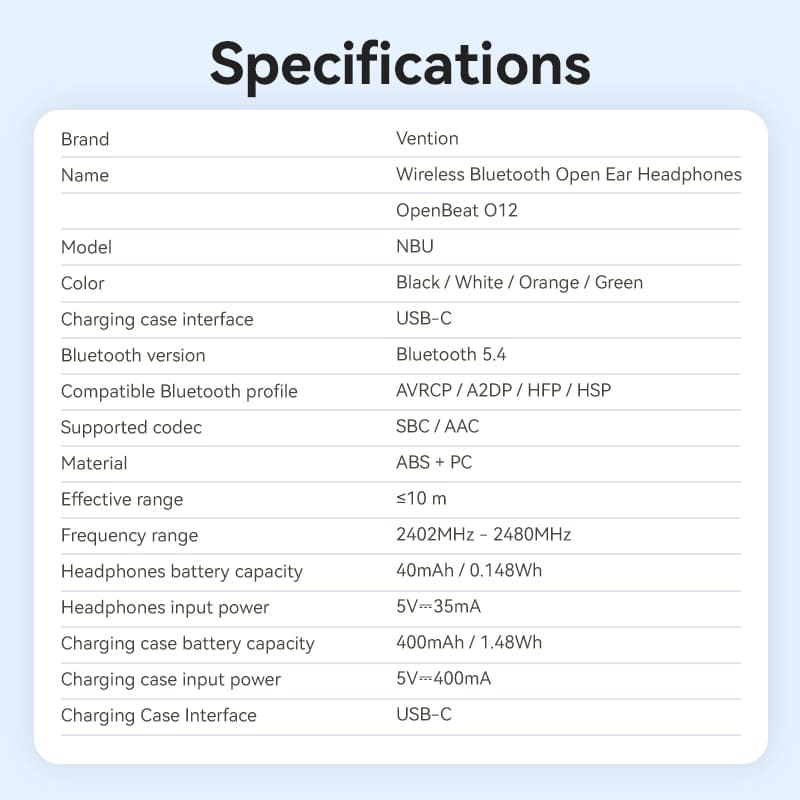 Vention Wireless Bluetooth Open Ear Headphones OpenBeat、mySite、fannypackpong