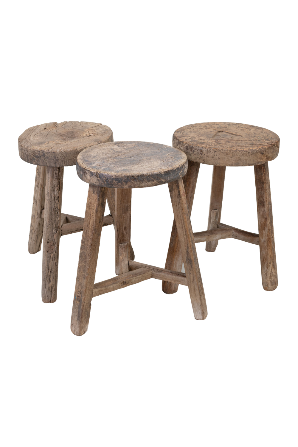 Round Wooden Rustic Stool | Versmissen、mySite、neckold