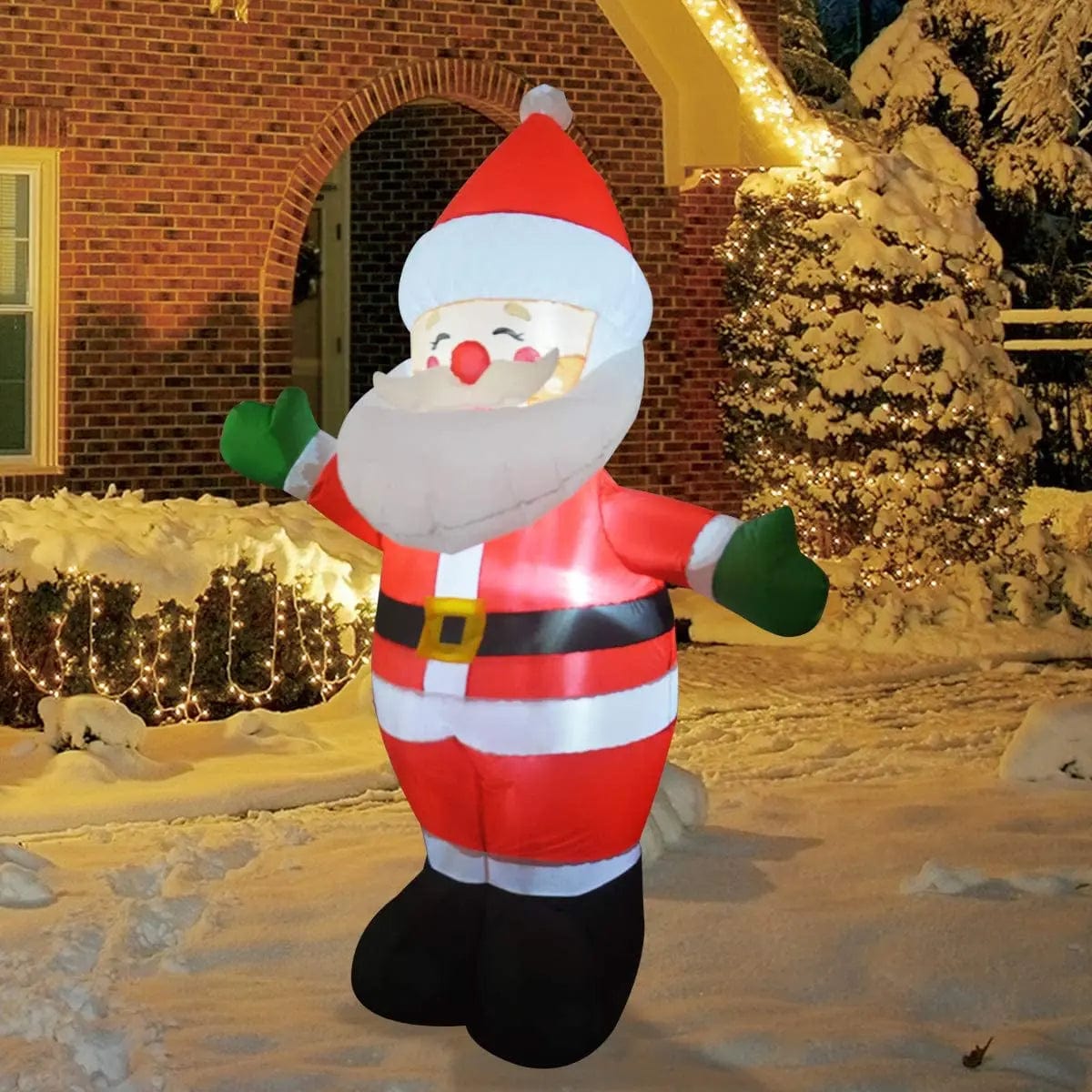 Inflatable Santa Claus by Goosh 5 ft Christmas Inflatable Blow up Santa Yard Decoration、mySite、g9winljtr