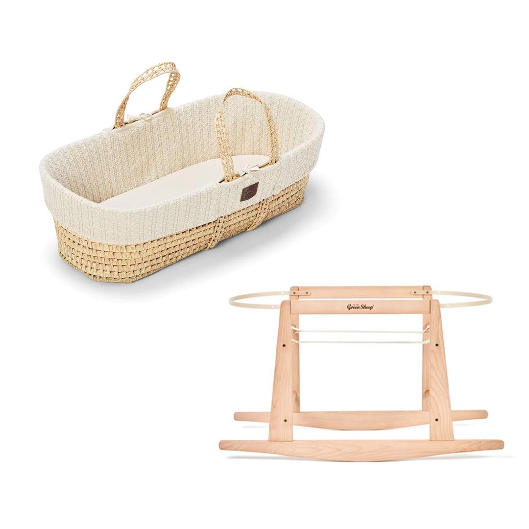  The Little Green Sheep Organic Knitted Moses Basket + Rocking Stand、mySite、merchandisen