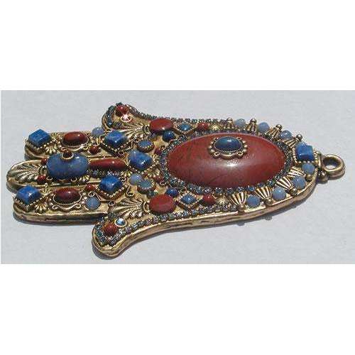Michal Golan Denis Lapis and Red Jasper Hamsa Wall Plaque、mySite、topwebapps