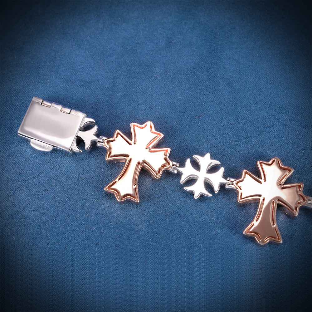 Custom Iced Out Cross Bracelet 14K Gold、mySite、hinf8tx79