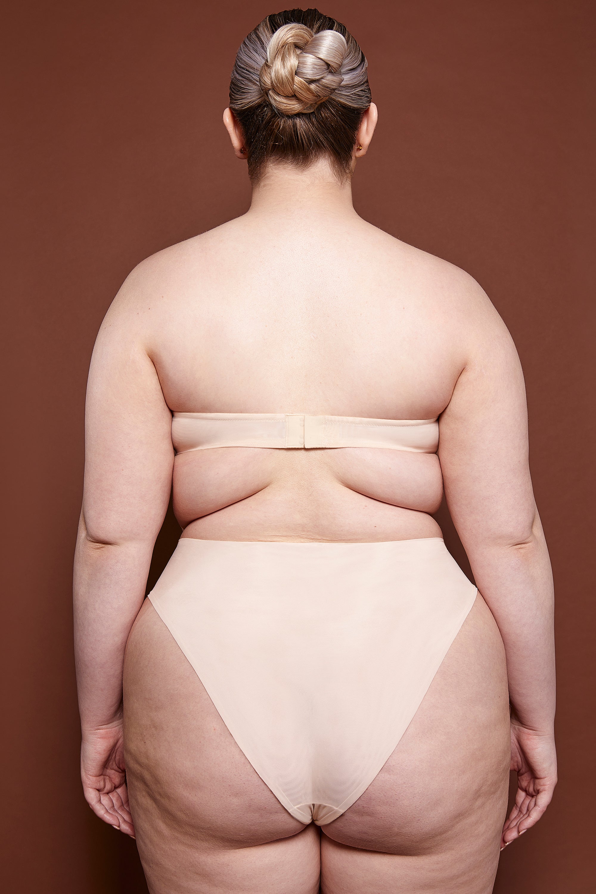 Soft Mesh Strapless Bra in Beige、mySite、solidvoid