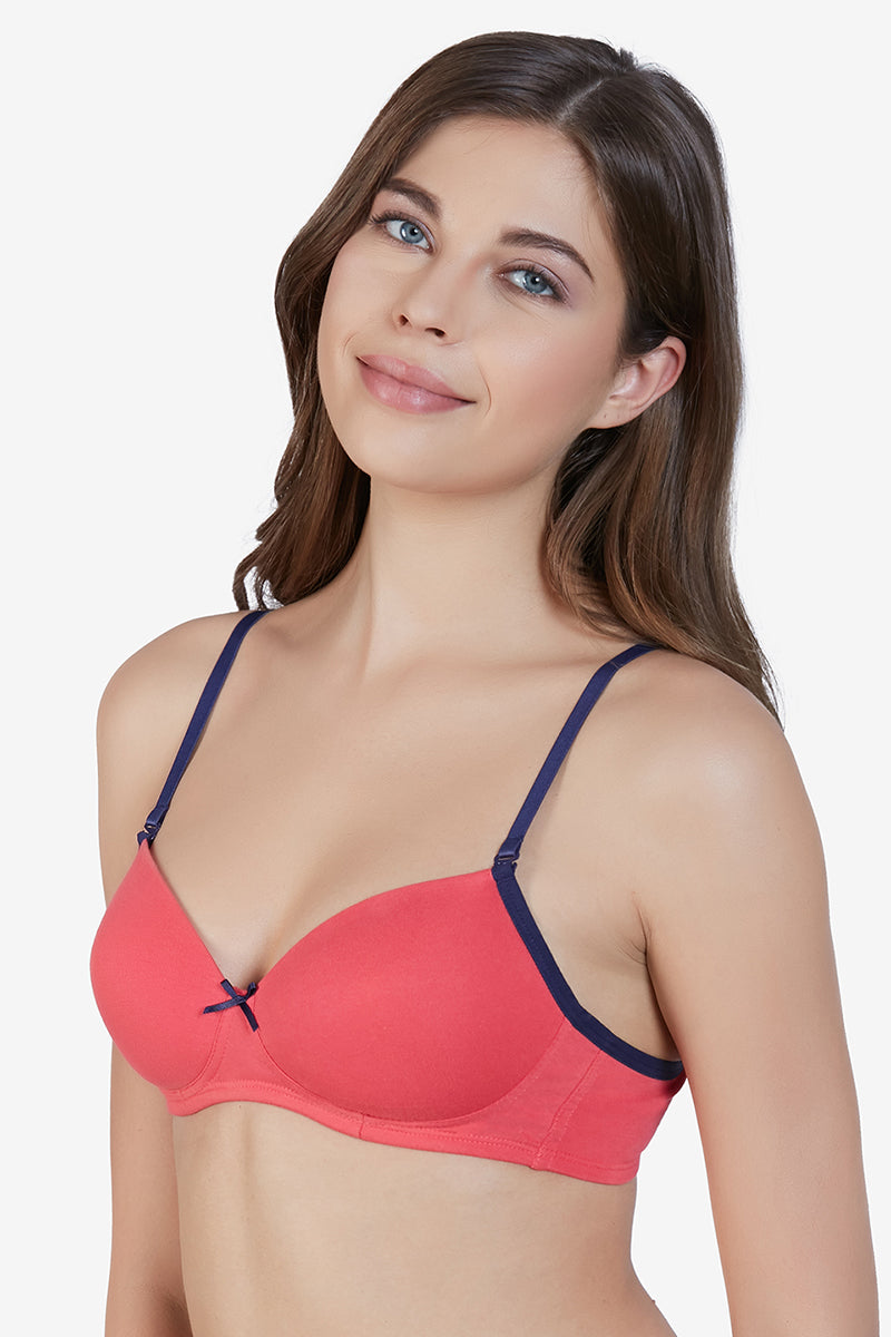  Radiant Chic Padded Non-Wired Bra - Coral-Ink、mySite、justintrudeaud