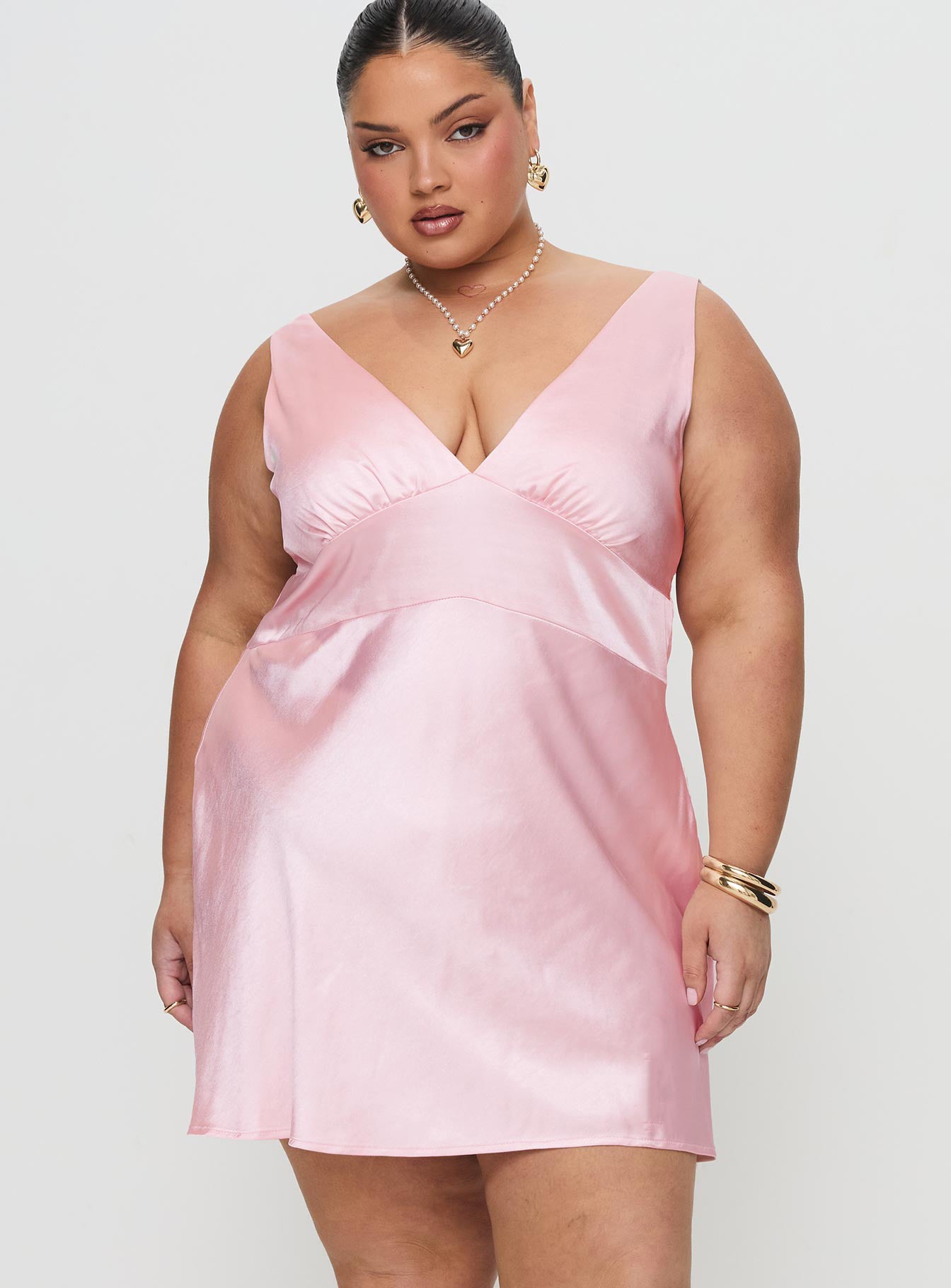 Birdette Plunge Mini Dress Pink、mySite、solidvoid
