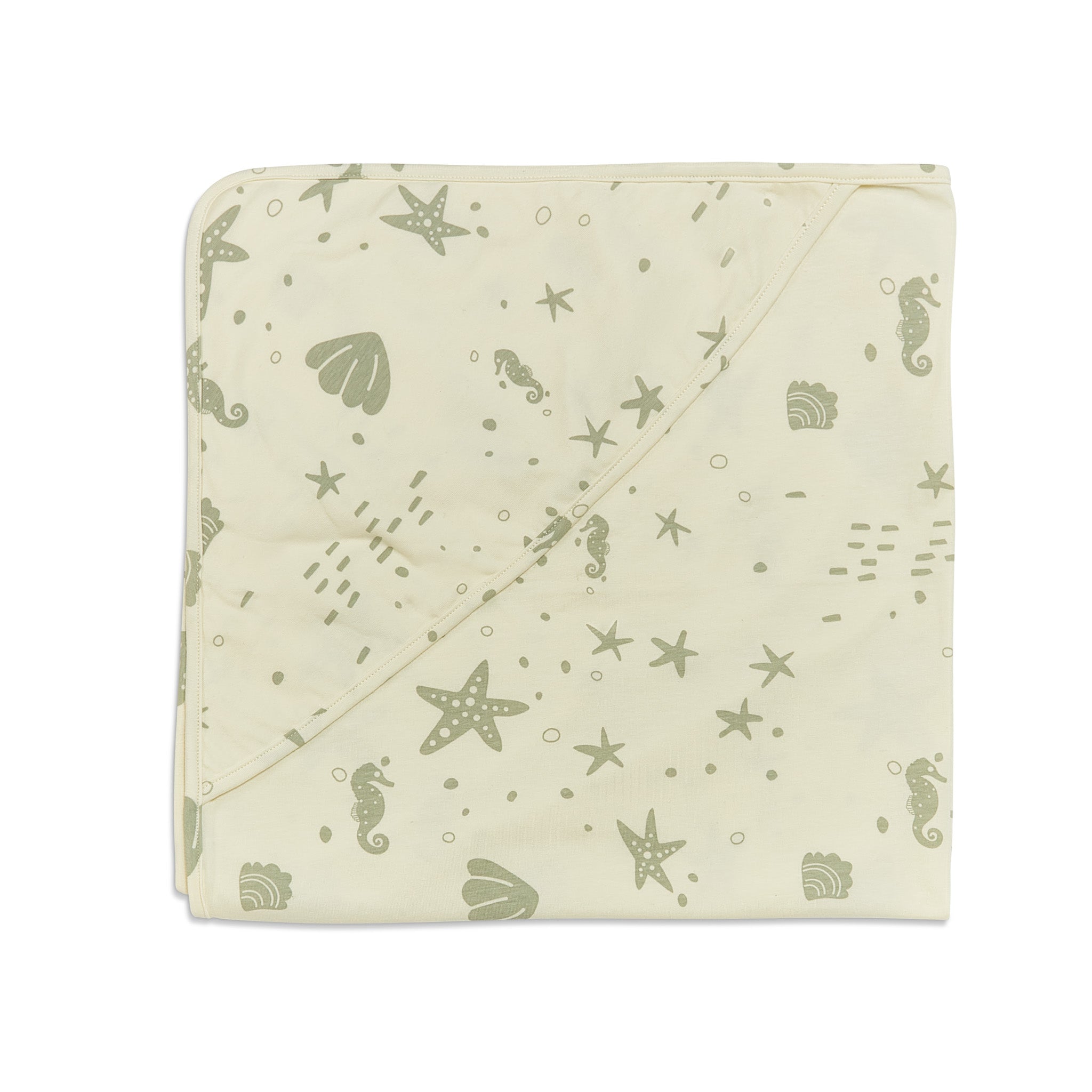 RETIRED - Organic Print Receiving Blanket - Sugar Cookie Seashells、mySite、g9winljtr