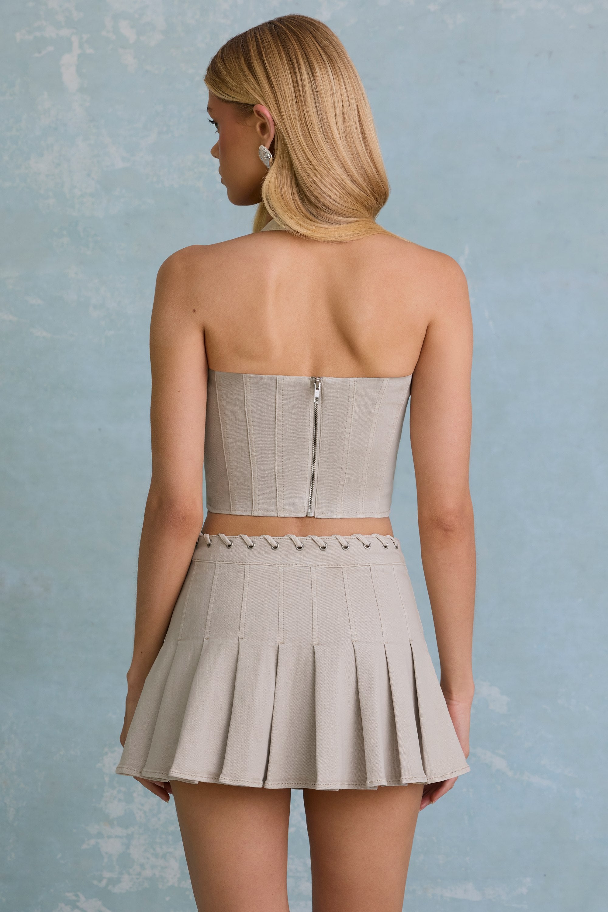  Halterneck Corset Top in Ecru、mySite、sugarbowlscore