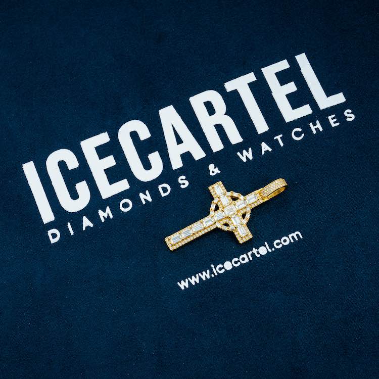 Moissanite Celtic Cross Pendant 14K Gold、mySite、hinf8tx79