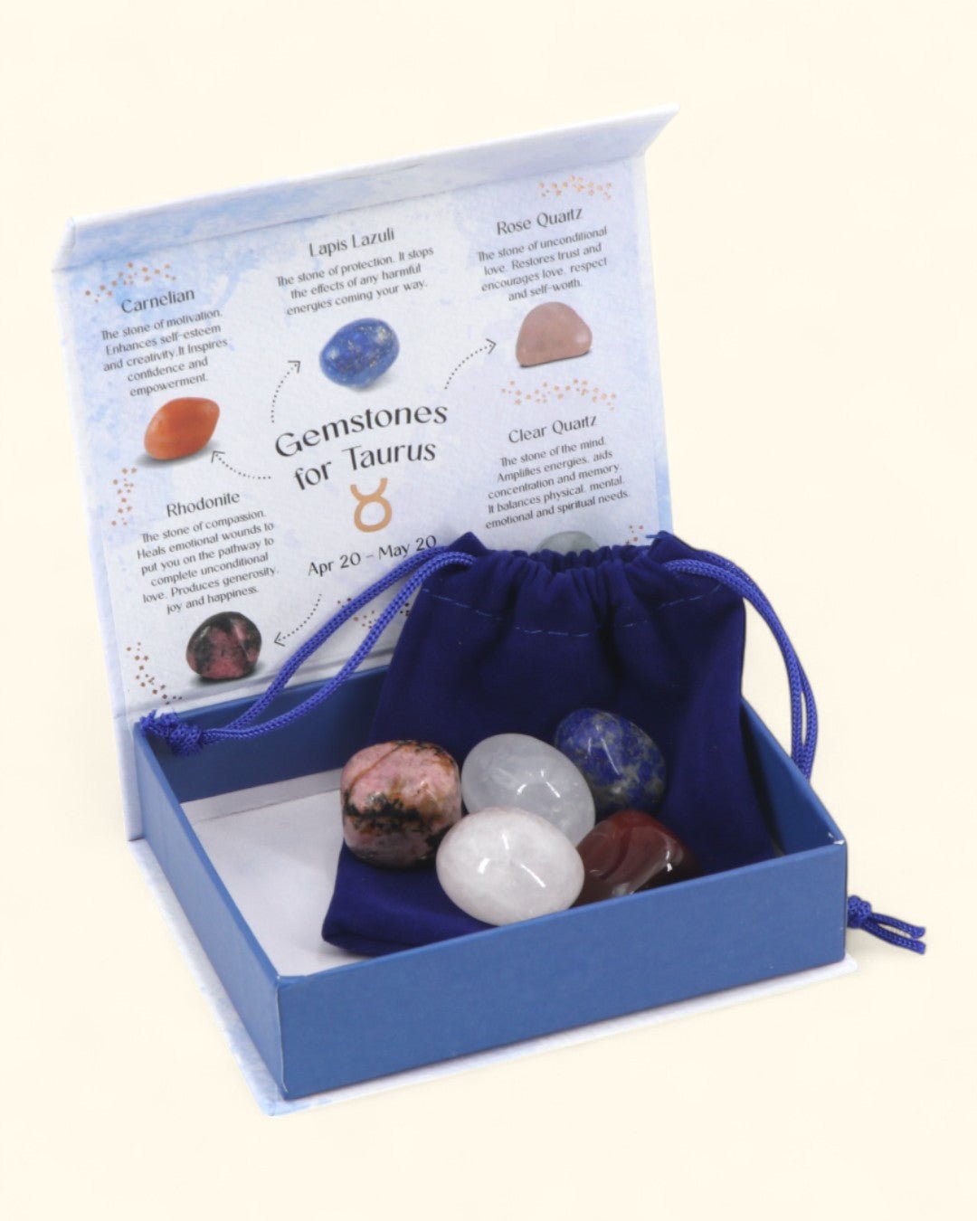 Taurus Zodiac Candle & Crystal Tumblestone Set、mySite、topwebapps