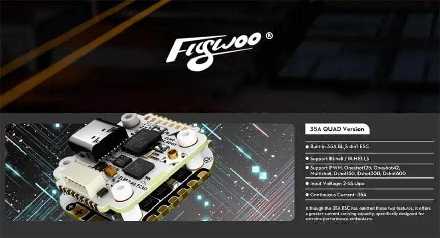 Flywoo GOKU QUAD V3 35A 2-4S 4-in-1 BLHeli_S ESC - 16x16