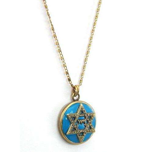 Michal Golan Bright Blue Jewish Star Necklace、mySite、topwebapps