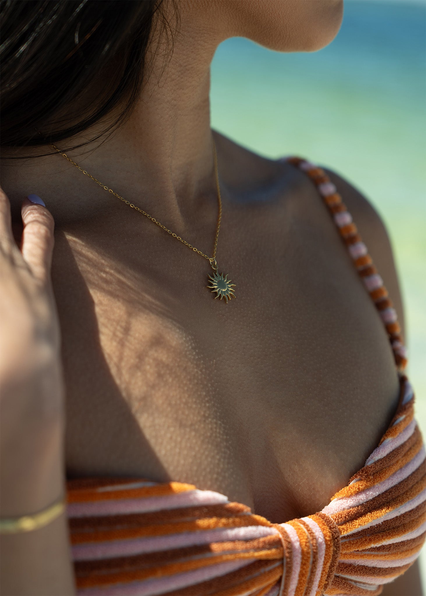 18K Gold PVD Stainless Steel Mystic Sun Charm / PDL0116、mySite、dreamappss