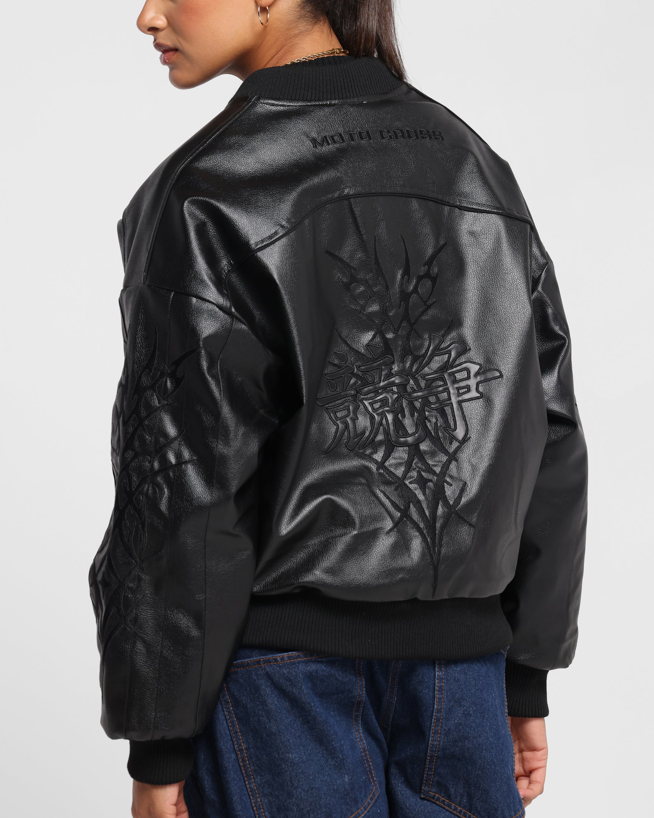 Loiter Tokyo Drift Vegan Leather Jacket Black、mySite、zt4zffjzw