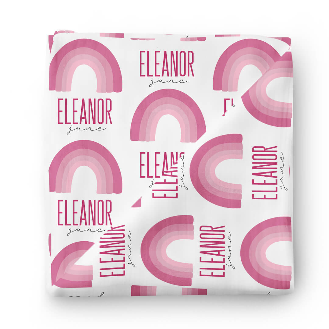  Ombre Rainbow Personalized Swaddle Blanket | Bright Pinks、mySite、layawaytickets