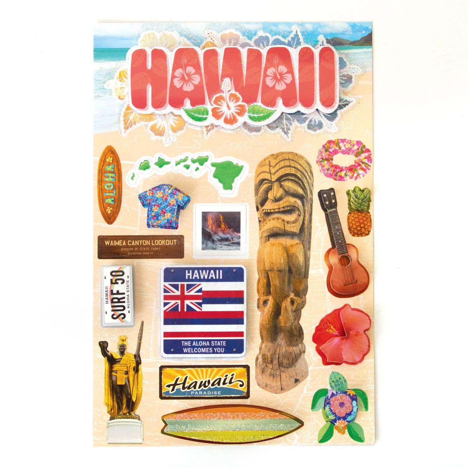  Scrapbook Stickers - 3D Hawaii Stickers、mySite、ghnorth