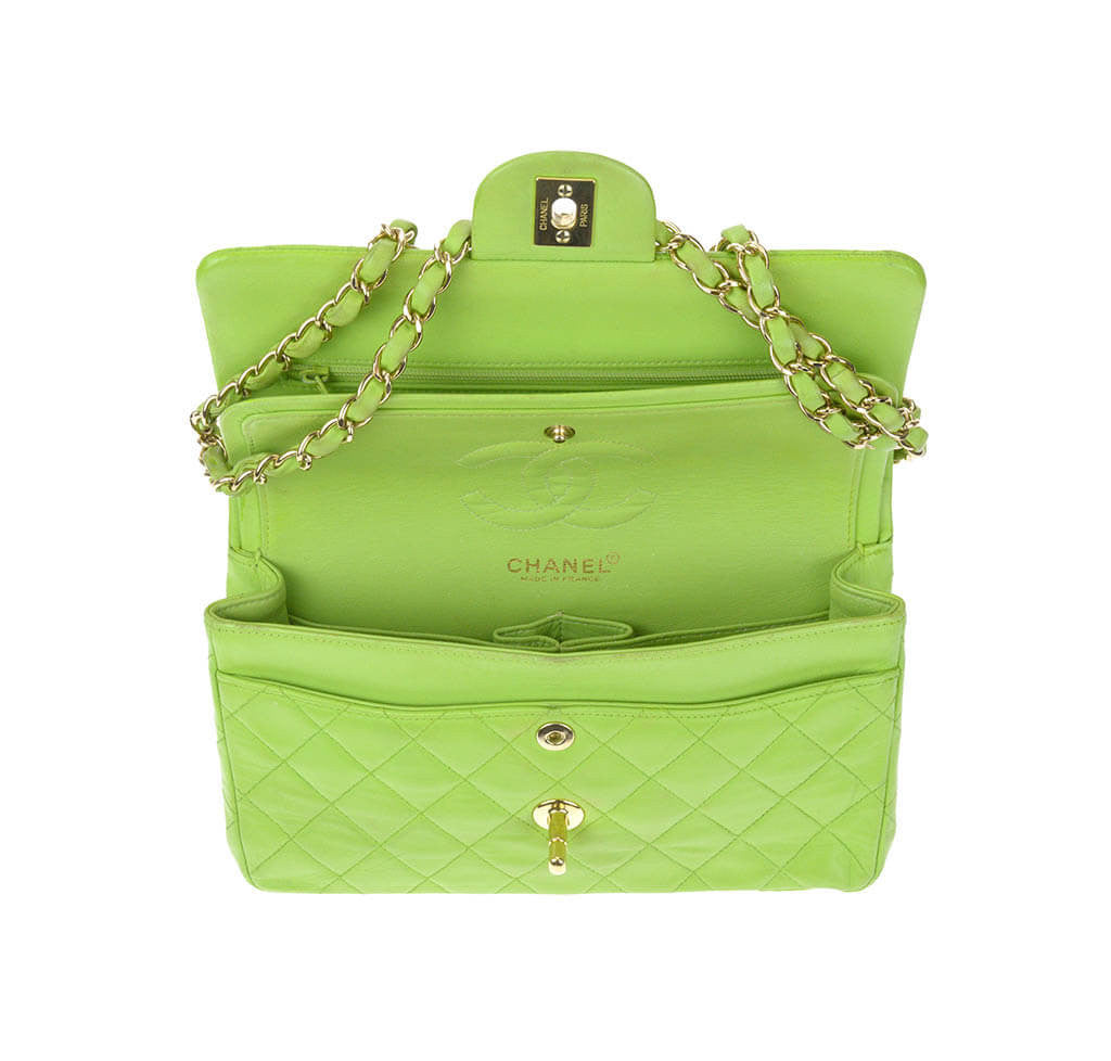 Chanel Flap Bag Green Lambskin Gold Hardware、mySite、garminoutage.com
