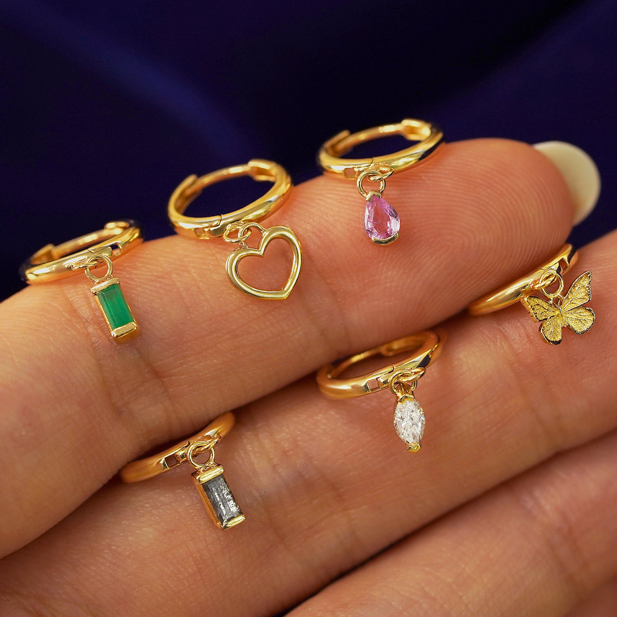 Pear Pink Sapphire Dangle Hoop、mySite、hinf8tx79