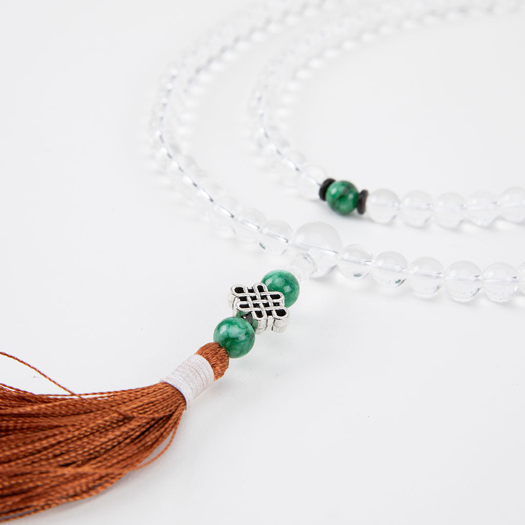 Green Agate & Crystal Mala with Endless Knot、mySite、topwebapps
