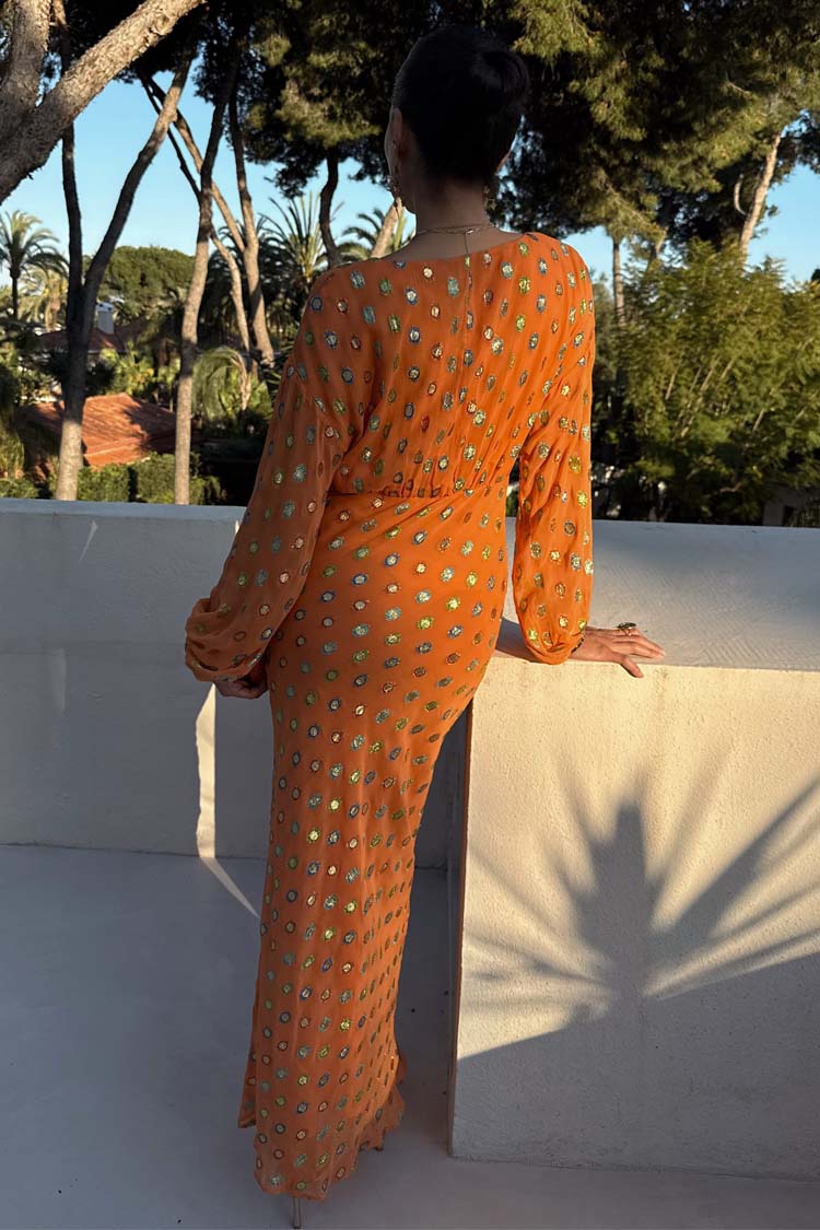 Coral Multi Foil Emma Dress、mySite、solidvoid