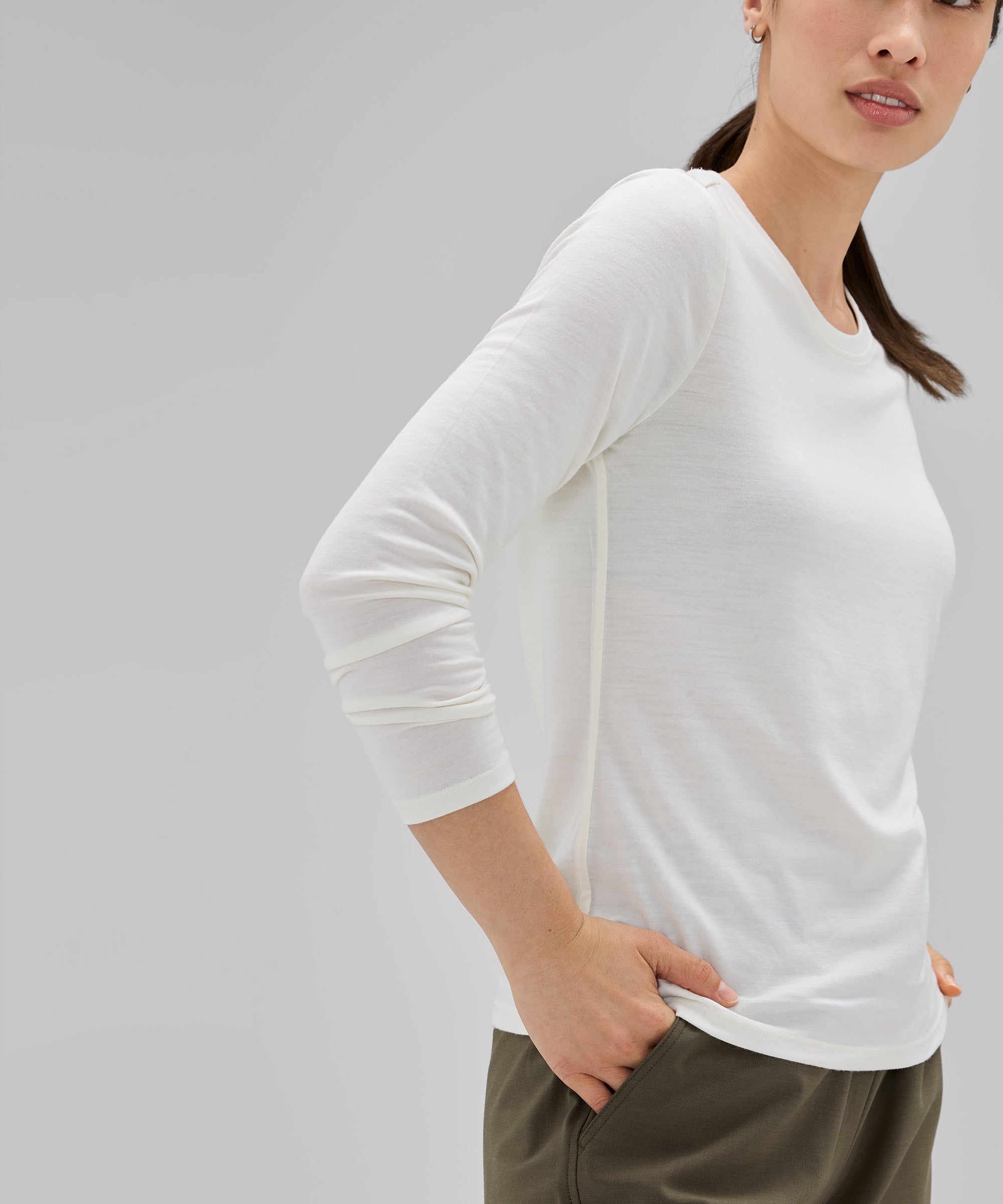 Women's Long Sleeve Merino Crew、mySite、noshort
