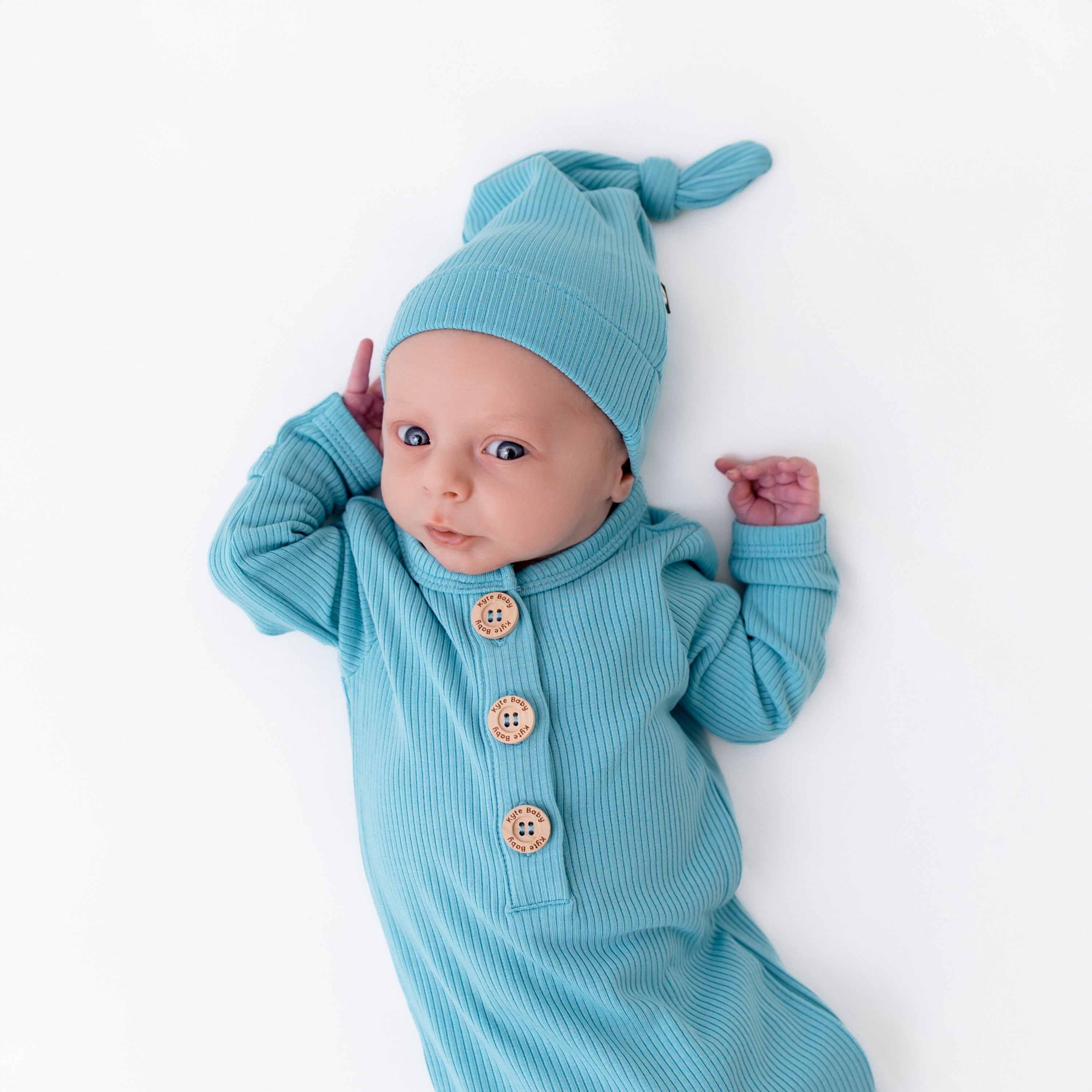  Ribbed Knotted Gown with Hat Set in Makai、mySite、layawaytickets