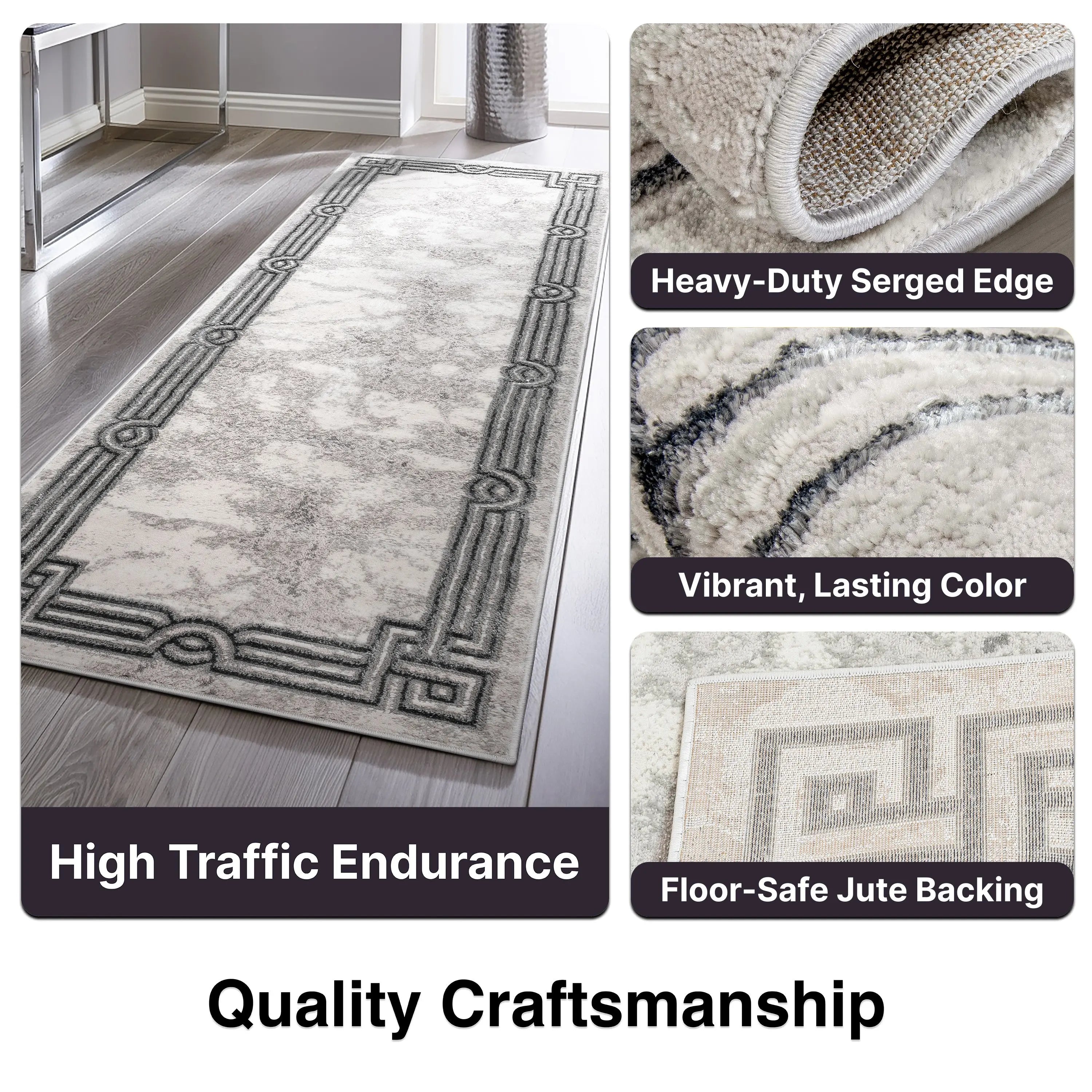 Huntington Retro Marble Border Glam Rug、mySite、gigharbornorthrealestate