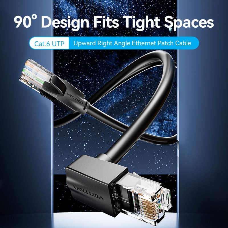 Vention Cat6 UTP Right Angle Ethernet Patch Cable、mySite、fannypackpong