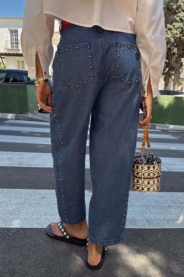 Blue Studded Barrel Jeans、mySite、solidvoid