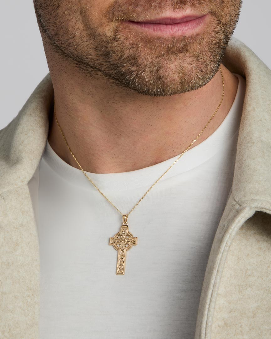 14K Gold Large Embossed Celtic Cross、mySite、botmansion