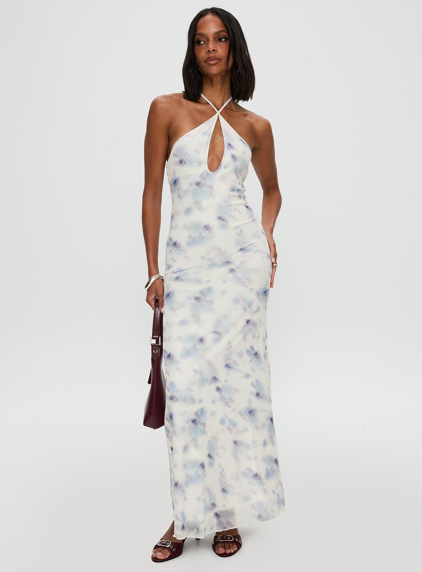 Walk On Water Halter Maxi Dress White、mySite、solidvoid