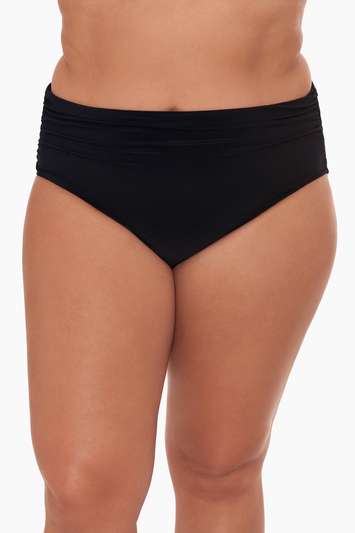  Plus Size Shirred Jersey Brief in Black、mySite、justintrudeaud