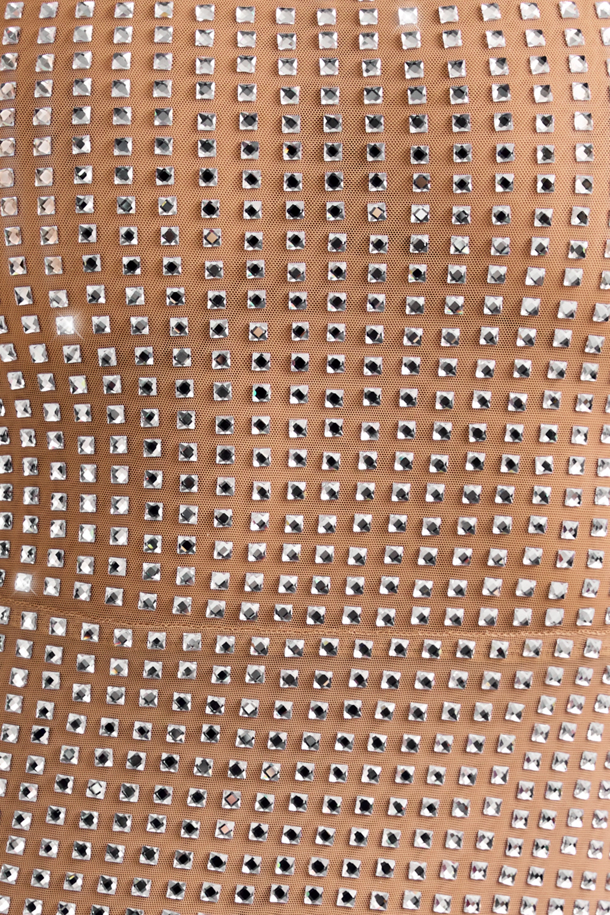 Embellished Halterneck A-Line Mini Dress in Almond、mySite、solidvoid