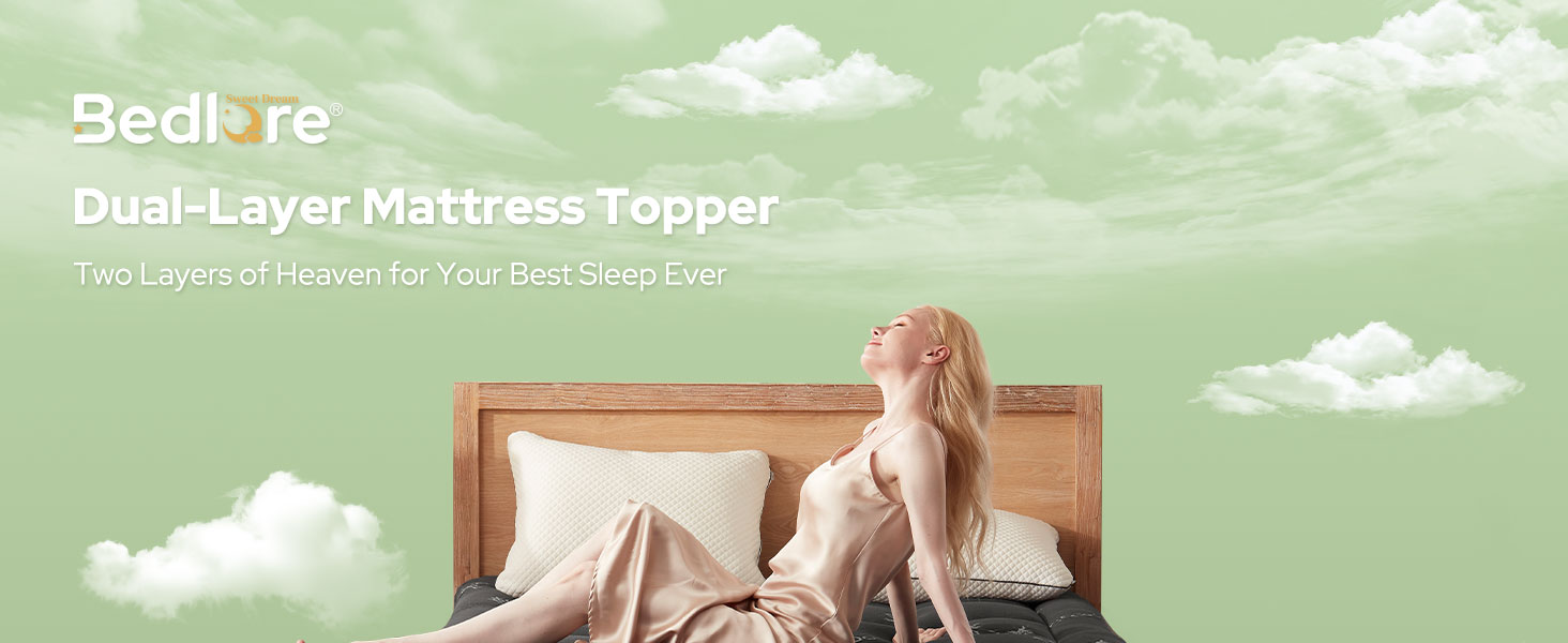BEDLORE Dual  Layer Memory Foam Mattress Topper, Bring a best sleep