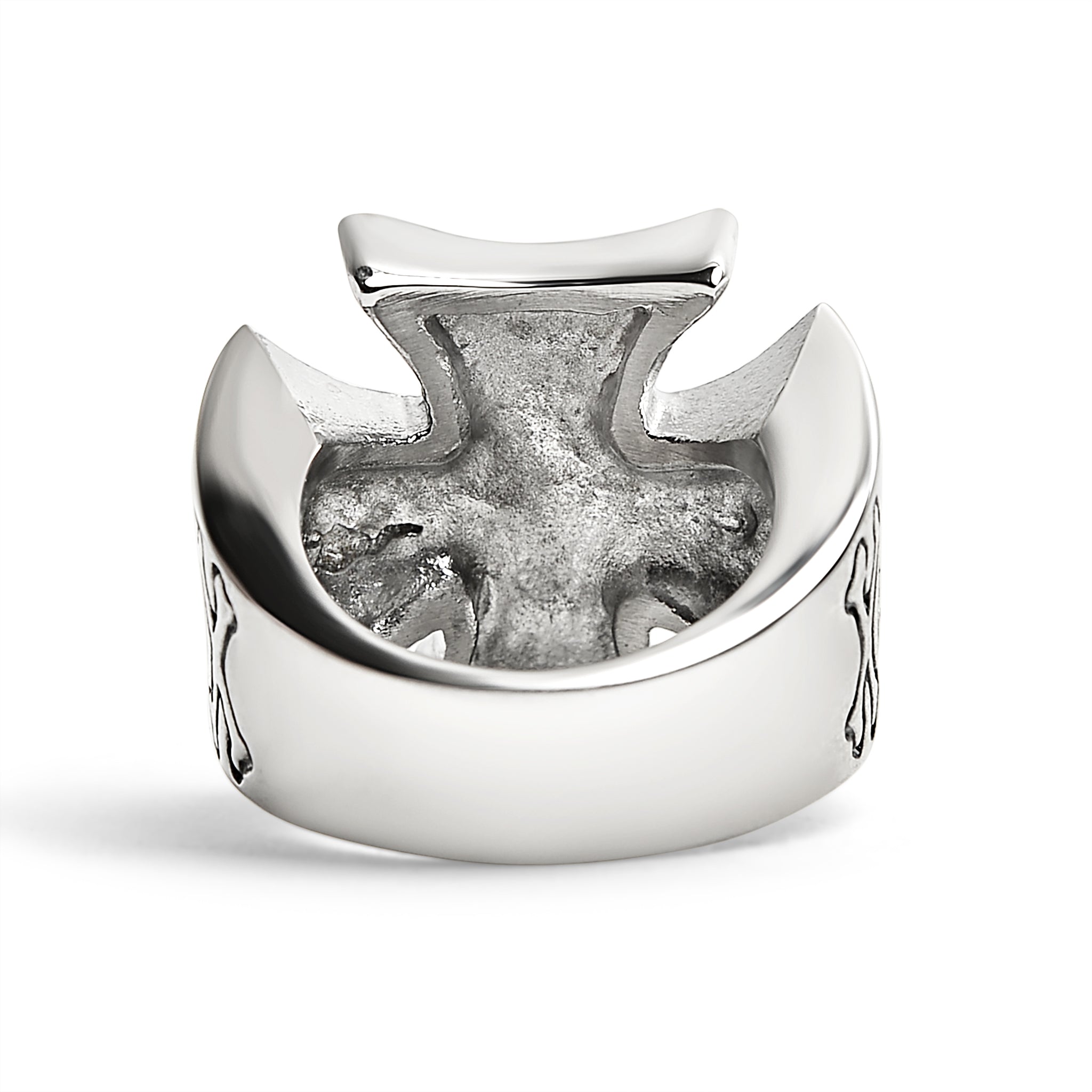 Large 13 Skull In Maltese Cross Stainless Steel Ring / SCR4009、mySite、dreamappss