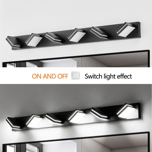 Modern Chrome LED Vanity Light, 5-Lights Wall Sconce for Bathroom and Mirror, Sleek Minimalist Design, Energy-Efficient, Easy to Install、、eastwooduniform