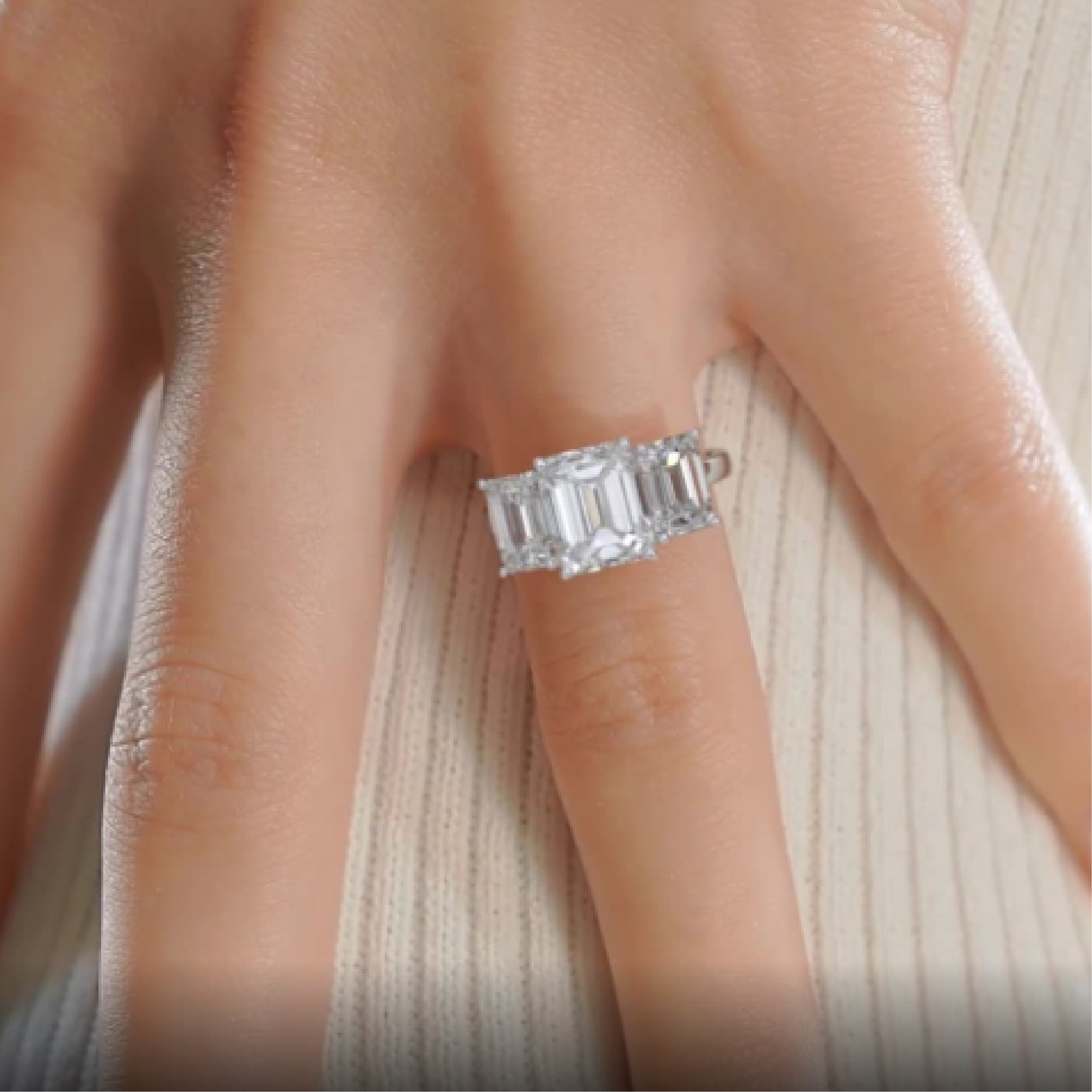 Amanda Lab Grown Diamond Ring -18K White Gold、mySite、hinf8tx79