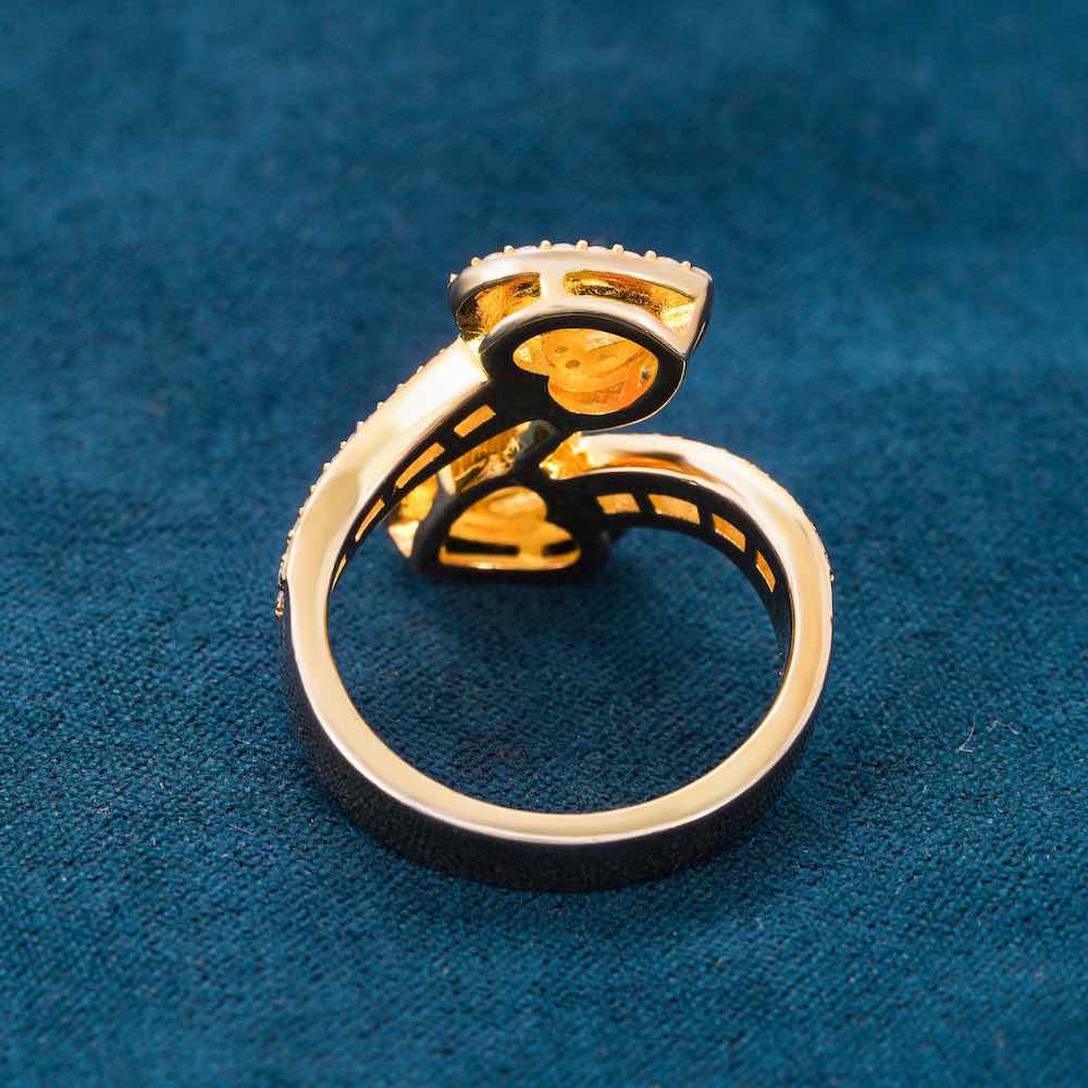 Moissanite Double Heart Baguette Ring 14k、mySite、hinf8tx79