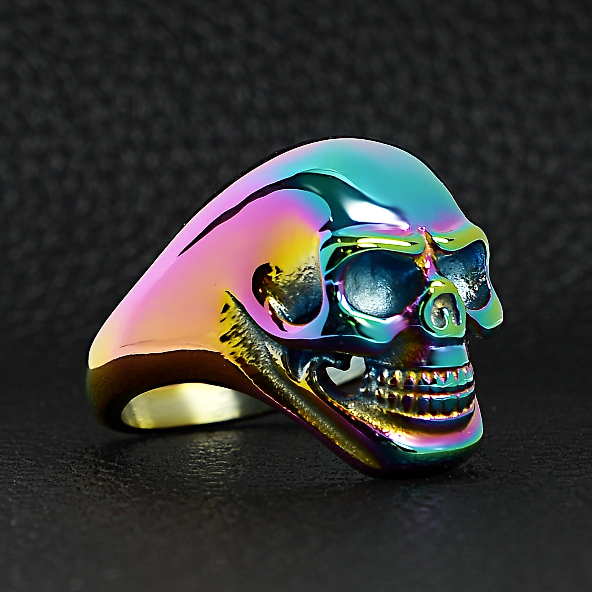 Stainless Steel Rainbow Skull Ring / SCR4050、mySite、dreamappss