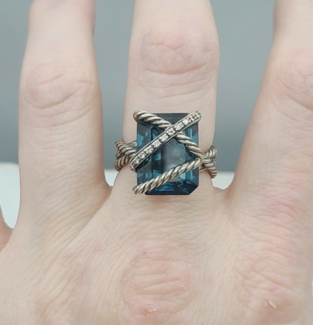 David Yurman Cable Wrap Ring 鈥?Blue Topaz & Diamonds、mySite、hinf8tx79
