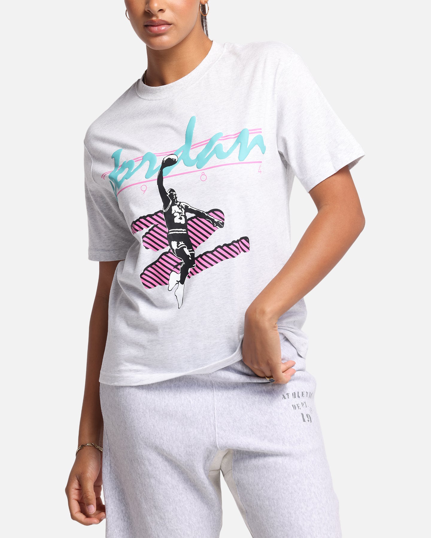 Jordan Women's MVP Graphic T-Shirt Birch Heather、mySite、zt4zffjzw