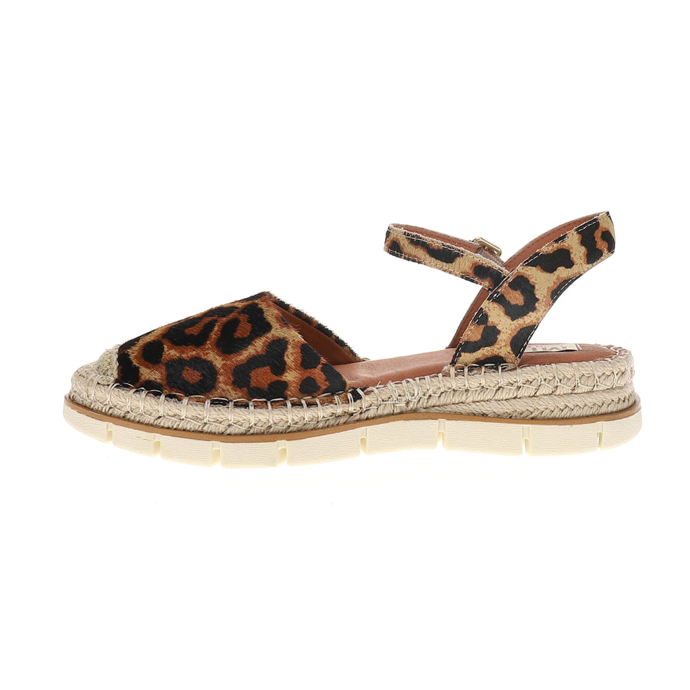 Verona Leopard Print Espadrille Ankle Strap Flats、mySite、gtrtttuynbv