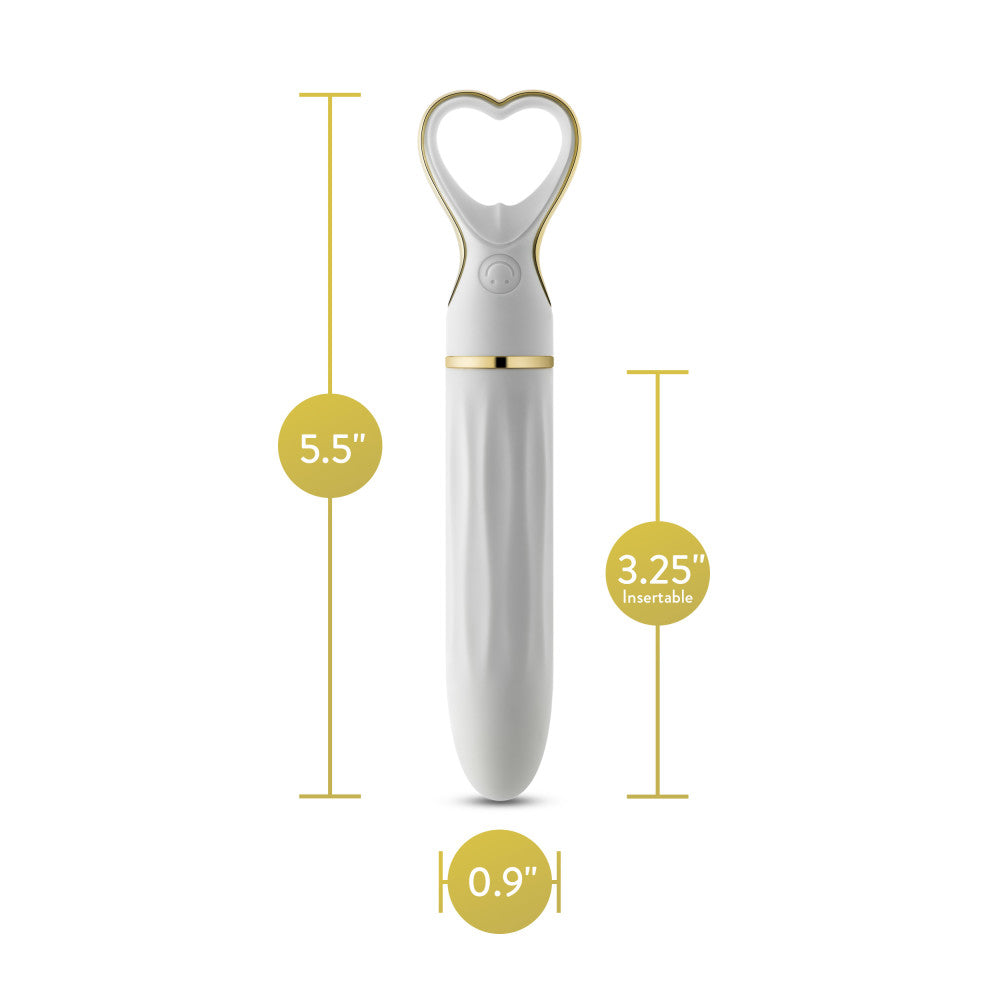 Delice™ By Blush® | Heartthrob Silicone Bullet Vibrator With Heart-Shaped Handle – White Bouquet、mySite、bottomscart