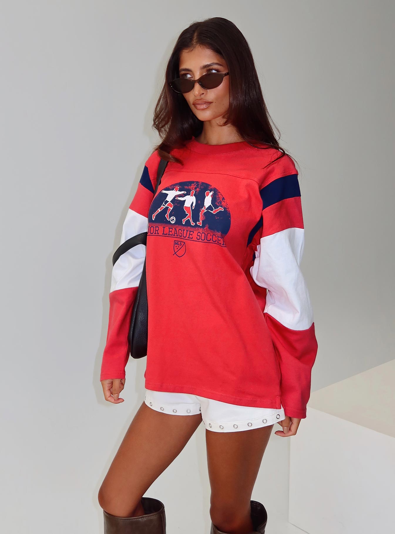 MLS 96 Retro Oversized Long Sleeve Top Red、mySite、solidvoid