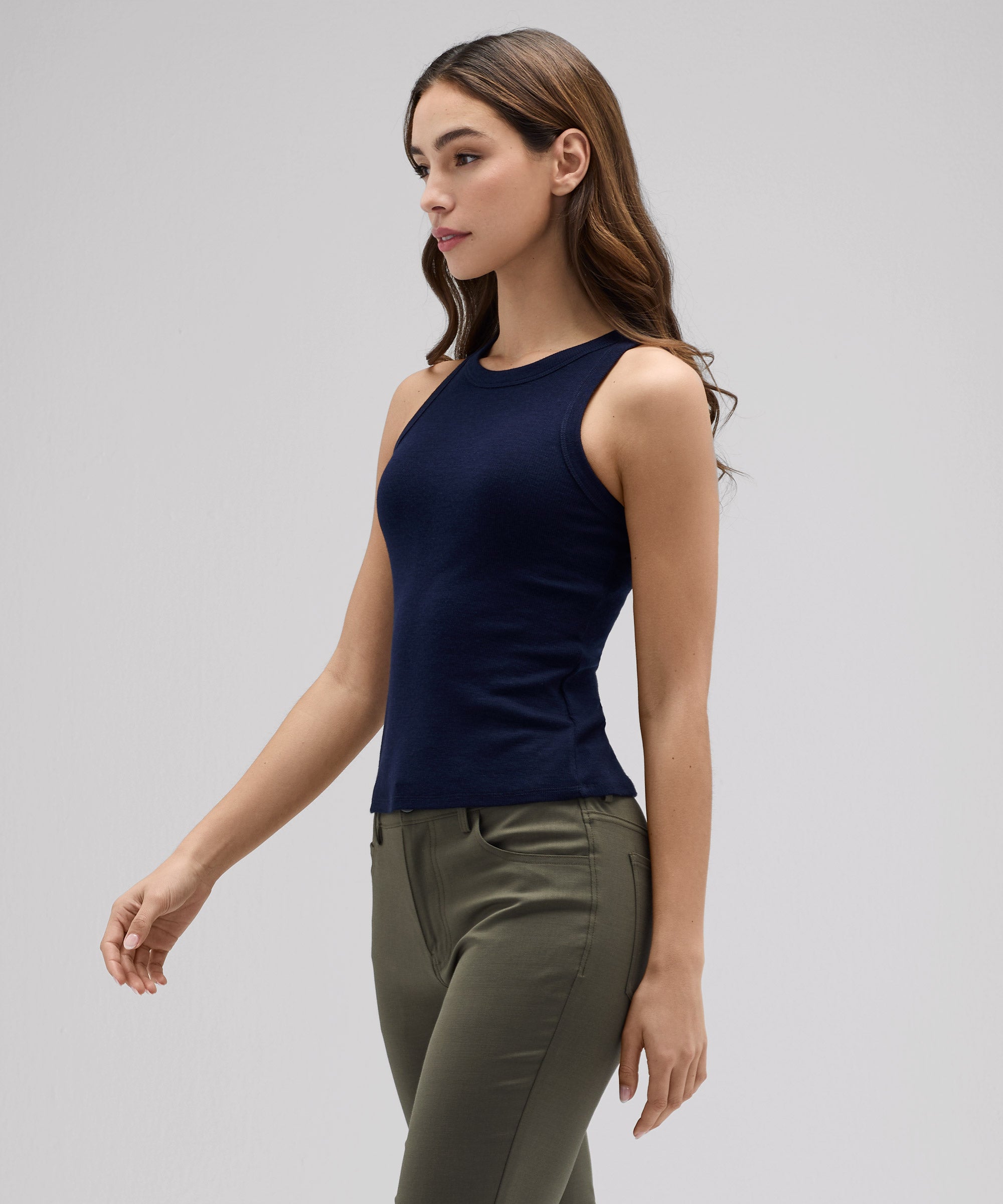 Women's Merino Ribbed Racer Tank、mySite、noshort